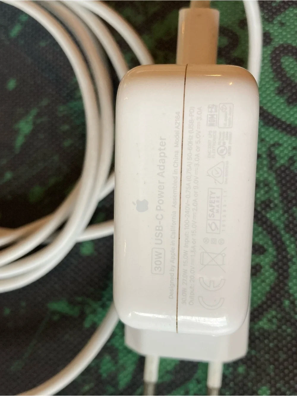 Apple White USB-C Power Adapter with Integrated Cable and Foldable Plug